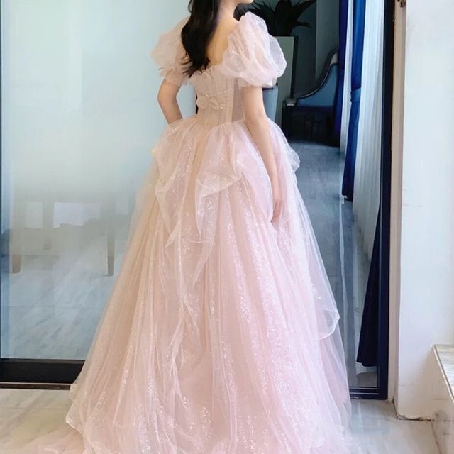 Fioridi - Puff-Sleeve Evening Ball Gown | YesStyle