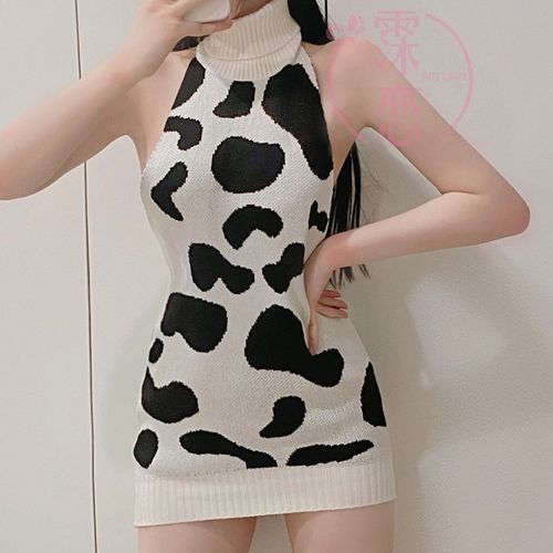 celebrity bodycon dresses Plus Size Cow Print Bodycon Slip Dress