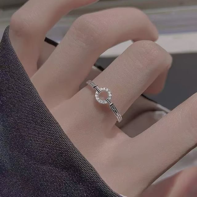 pexrl jewelry-Rhinestone Hoop Ring