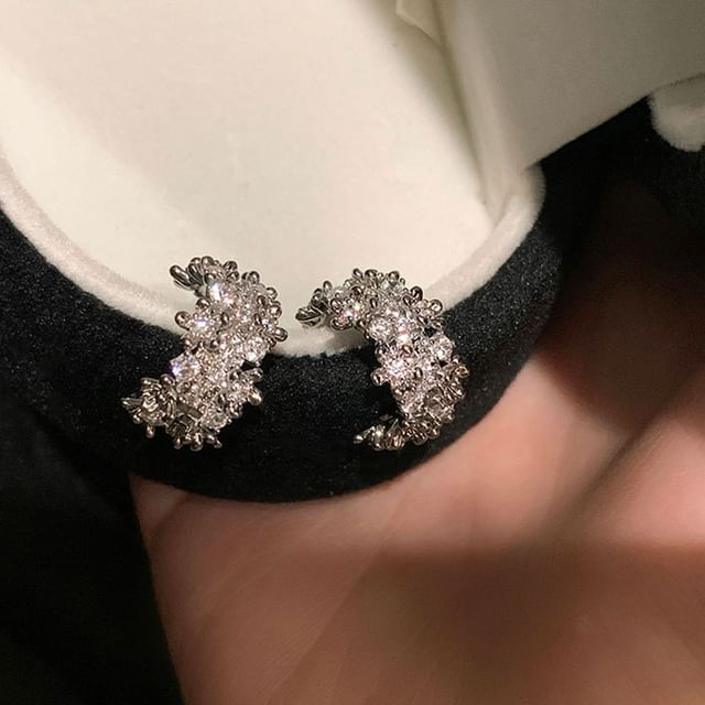 Panda Dama-Rhinestone Open Hoop Earring