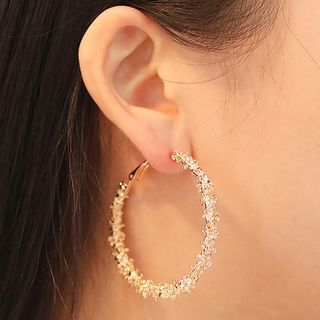 Seirios-Rhinestone Hoop Earring