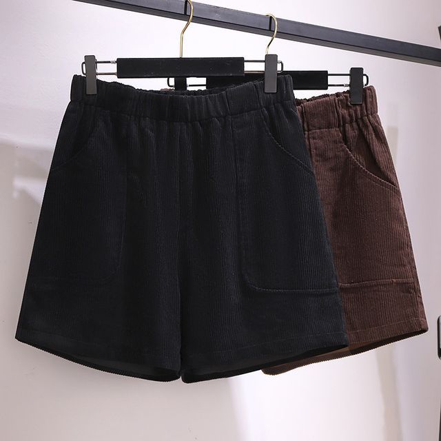 Girls Black Corduroy Shorts main image 1