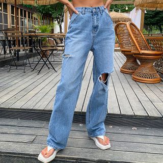 baggy distressed jeans