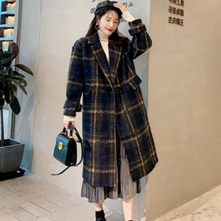 Gaslie - Plaid Double-Breasted Coat | YesStyle