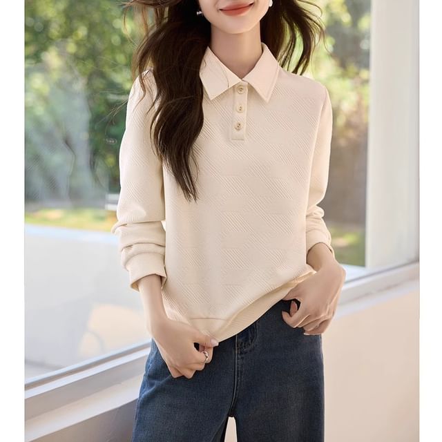 Jeonseon-Plain Polo Pullover