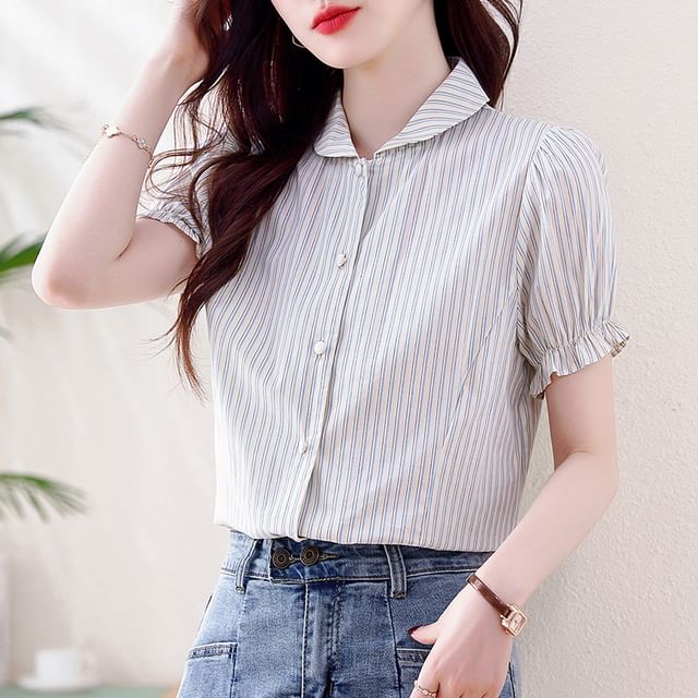 Dragan Pulse-Short-Sleeve Striped Shirt