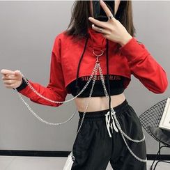 Thetis - Cropped Hoodie with Chain Thetis - Cropped Hoodie with Chain