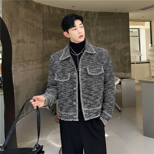 Patow-Tweed Button-Up Shirt Jacket