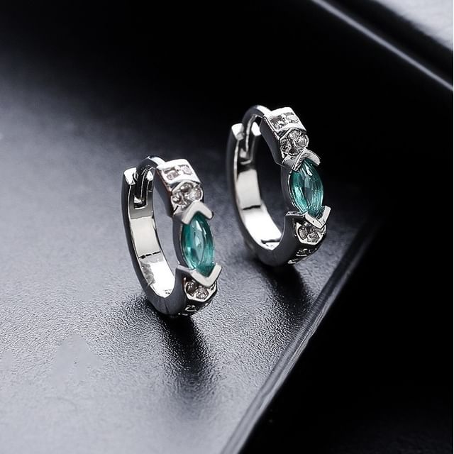 Lilafey-Rhinestone Alloy Huggie Earring