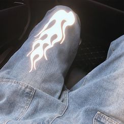 Giuliana - Reflective Fire High-Waist Straight-Cut Jeans Giuliana - Reflective Fire High-Waist Straight-Cut Jeans