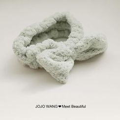 J. Wang - Chenille Bow Face Wash Headband