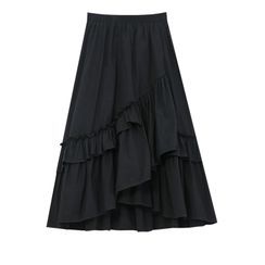 HANJA - Ruffled Midi A-Line Skirt