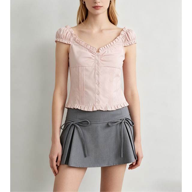 Asiris-Mini jupe plissée taille haute