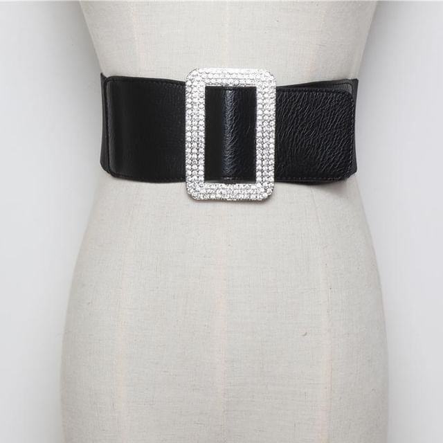 Poyol-Rhinestone Waist Belt