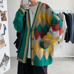 Groove Tower - Patterned Panel Cardigan Groove Tower - Patterned Panel Cardigan