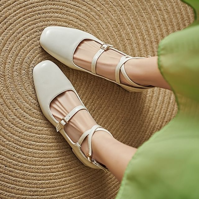 Cinnabelle-Faux Leather Plain Mary Jane Pumps