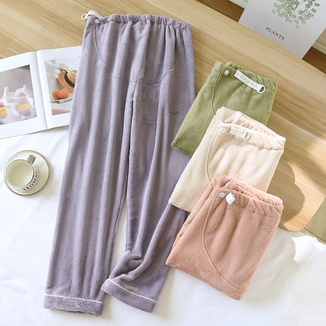 Dogini-Maternity Plain Straight Leg Pajama Pants