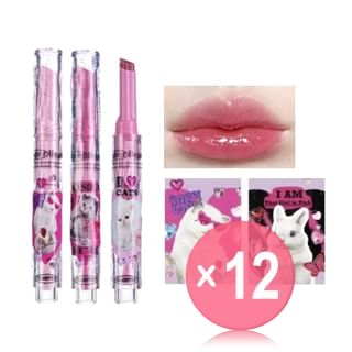 FLORTTE - Special Edition Heart-shaped Lipstick - 3 Colors (4-6) (x12) (Bulk Box)