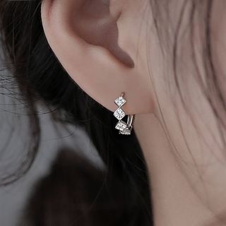 Hansha-Rhinestone Hoop Earring