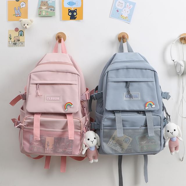 Musa Fiber Backpack MUSA - Mesh Pocket Plain Backpack | YesStyle