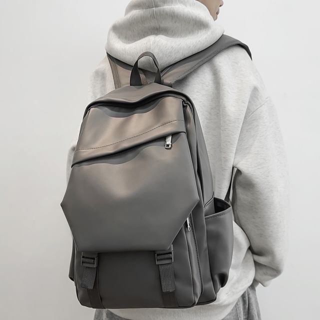 Melois-Faux Leather Flap Backpack
