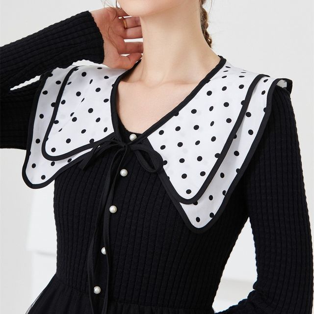 MIOW-Tie-Strap Dotted Decorative Collar