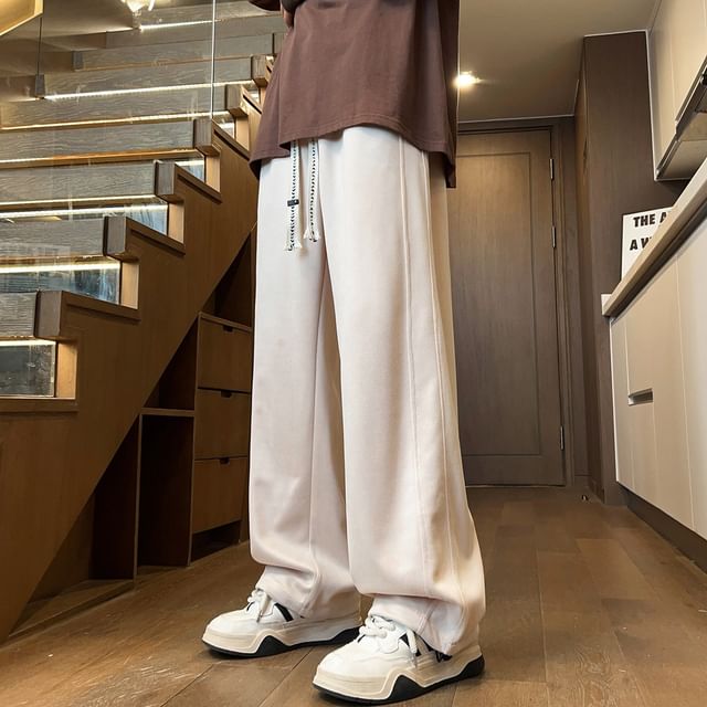 POSI-Mid Rise Plain Wide Leg Pants