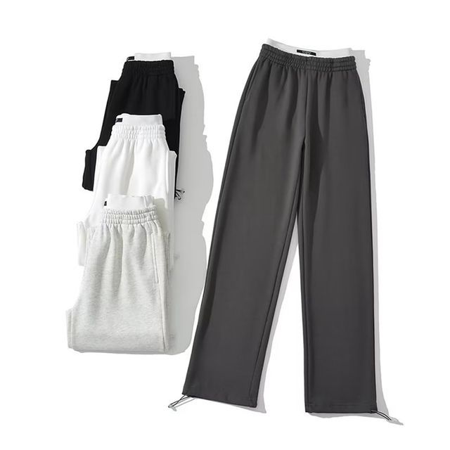 High Rise Drawstring-Cuff Sweatpants