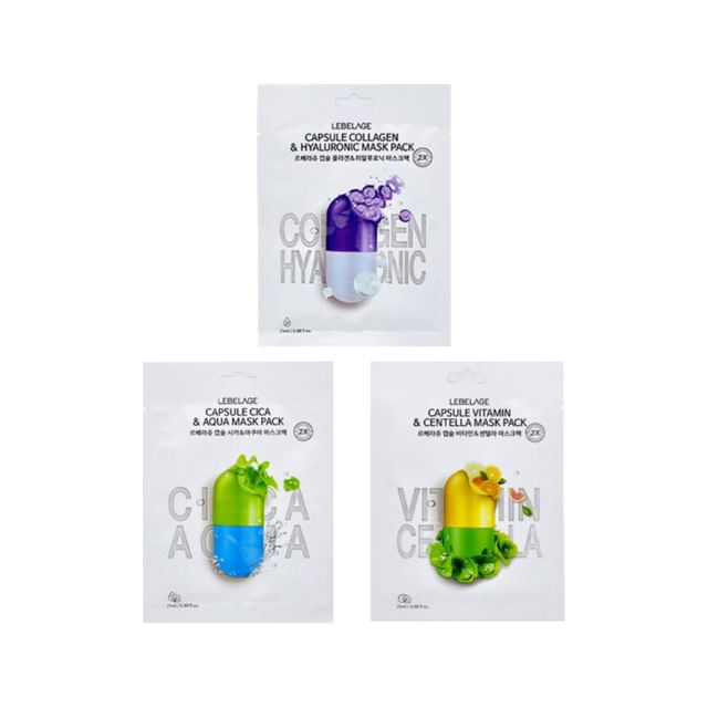 LEBELAGE-Capsule 2x Mask Pack Set - 3 Types