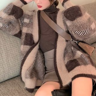 zepto plaid cardigan