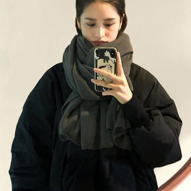 Hyeeun-Plain Knit Scarf