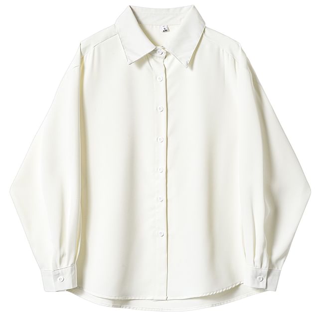 Lady Jean-Plain Button-Up Shirt