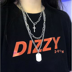 Banash - Set of 3: Pendant & Cross Chain Necklace Banash - Set of 3: Pendant & Cross Chain Necklace