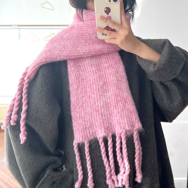Hatrix-Plain Fringed Scarf