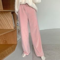 FROMBEGINNING - Drawcord Wide Velour Pants FROMBEGINNING - Drawcord Wide Velour Pants