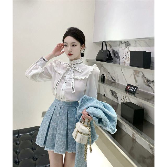 【I AM MARI】Beju puff jacket blouse & skirt set ★3color I AM MARI】Beju puff jacket blouse & skirt set ☆3color (I