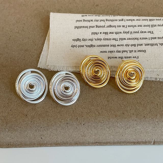 Panda Dama-Spiral Alloy Stud Earring