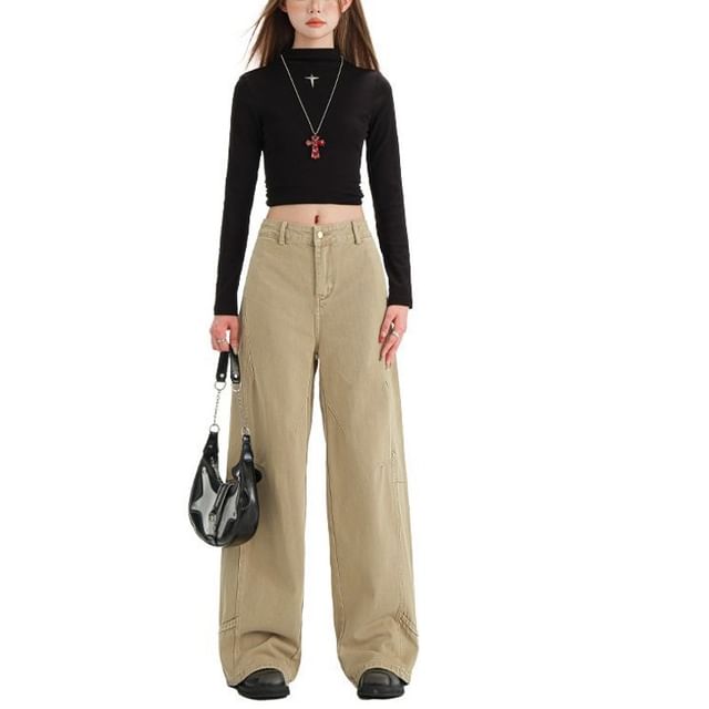 Denimot-Mid Rise Wide Leg Jeans Various Designs