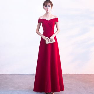 Wonhi - Off Shoulder A-Line Evening Gown | YesStyle