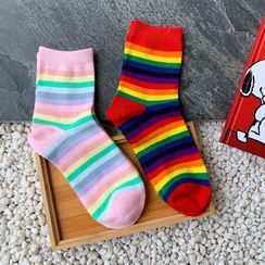 Olsin - Striped Crew Socks Olsin - Striped Crew Socks