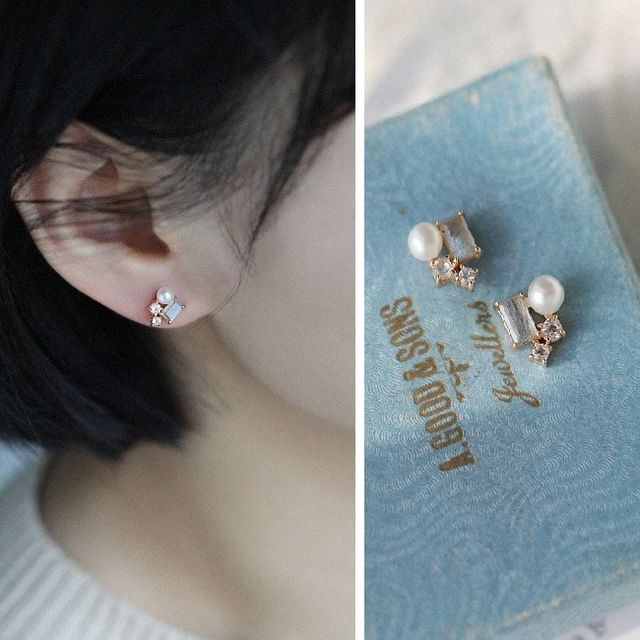 Phoenoa-Faux Pearl Stud Earring