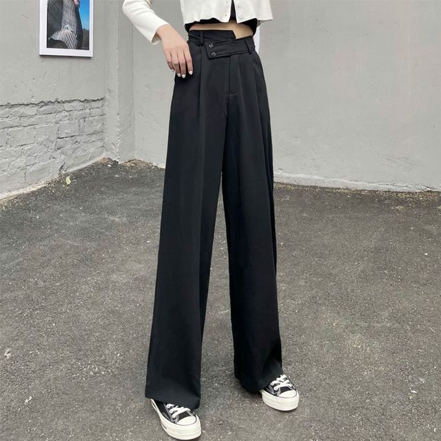 long sleeve long black dress with split Bi-Stretch Straight Leg Pants main image 1