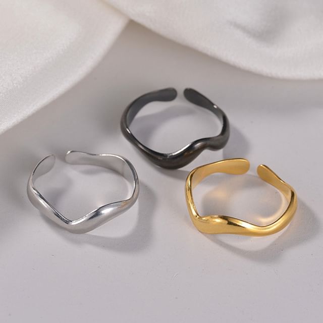 Shangfleur-Wavy Irregular Open Rings