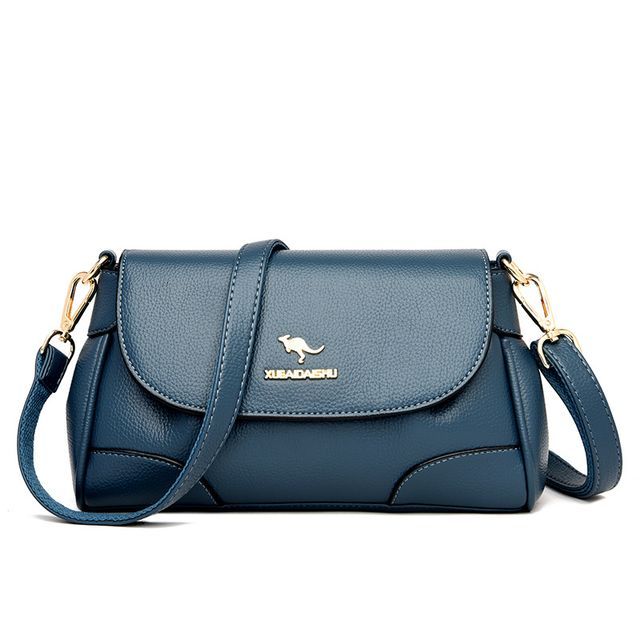 Mayanne - Genuine Leather Asymmetrical Flap Crossbody Bag