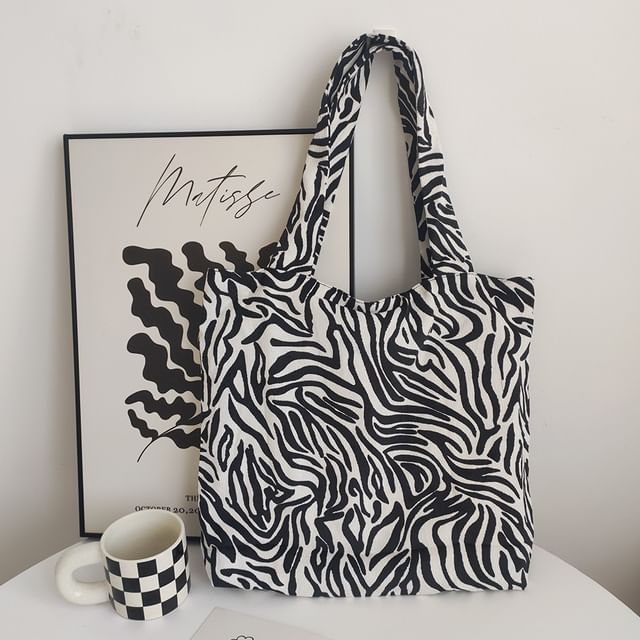 Basaran-Zebra Print Tote Bag