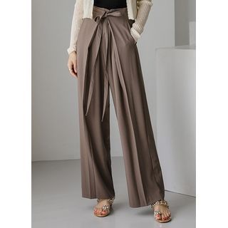 Styleonme - Wrap-Front Wide-Leg Pants | YesStyle