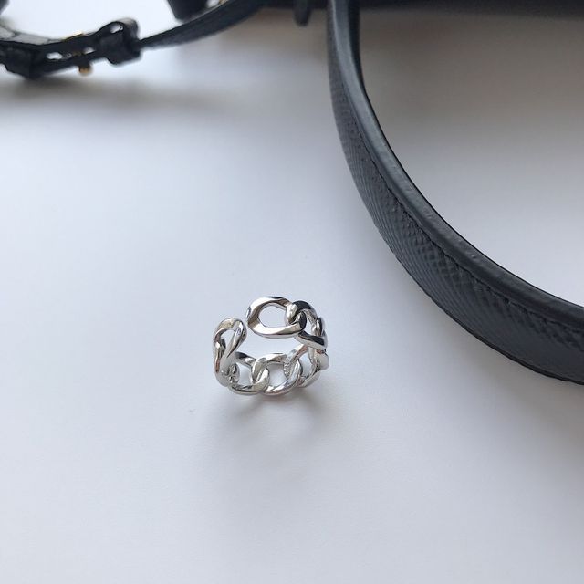 Forainer-925 Sterling Silver Hoop Link Open Ring