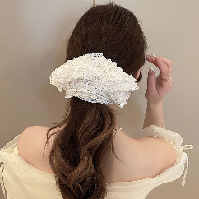 Daeuni-Plain Frill Lace Scrunchie
