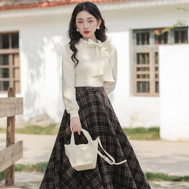 Yesstyle Full Midi Skirt And Top Set Fabflower Plain Shirt Midi