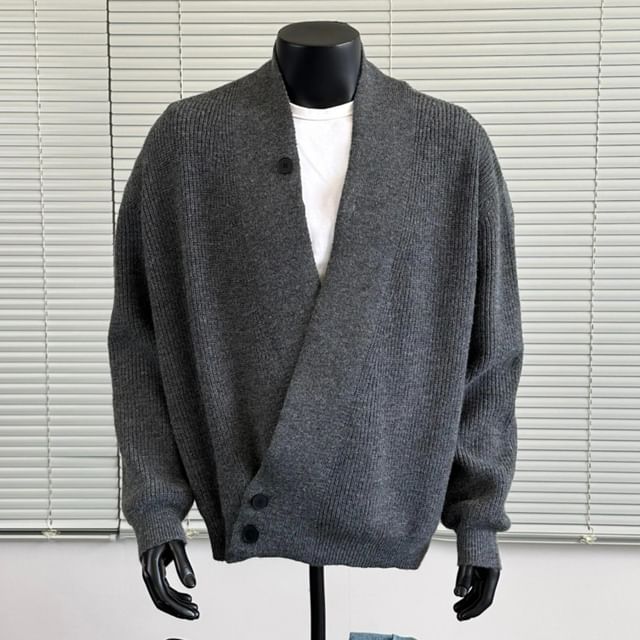ROOSE-V-Neck Plain Wrap Cardigan